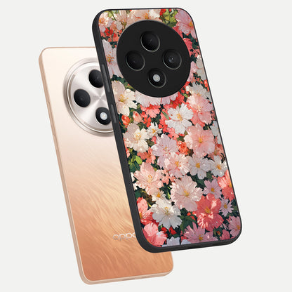  Blush Bloom Field phone case For Oppo F27 5G showing premium glass back cover with detailed artwork