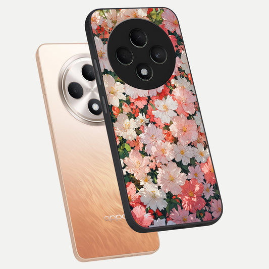  Blush Bloom Field phone case For Oppo F27 5G showing premium glass back cover with detailed artwork