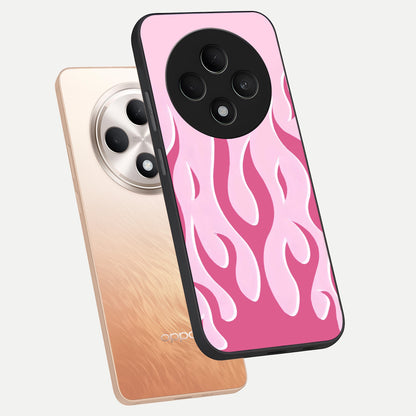  Blush Flame Energy phone case For Oppo F27 5G showing premium glass back cover with detailed artwork