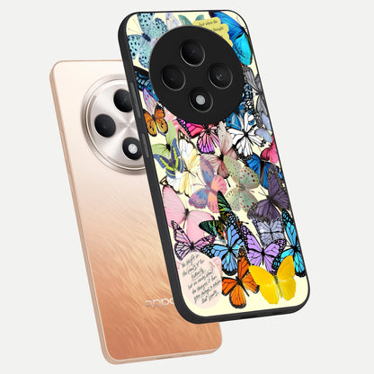  Butterflies Petal Dream phone case For Oppo F27 5G showing premium glass back cover with detailed artwork