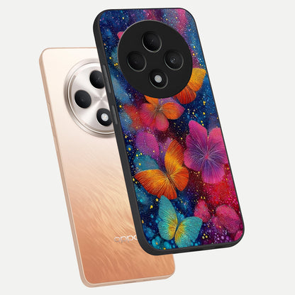  Butterfly Dream Mist phone case For Oppo F27 5G showing premium glass back cover with detailed artwork