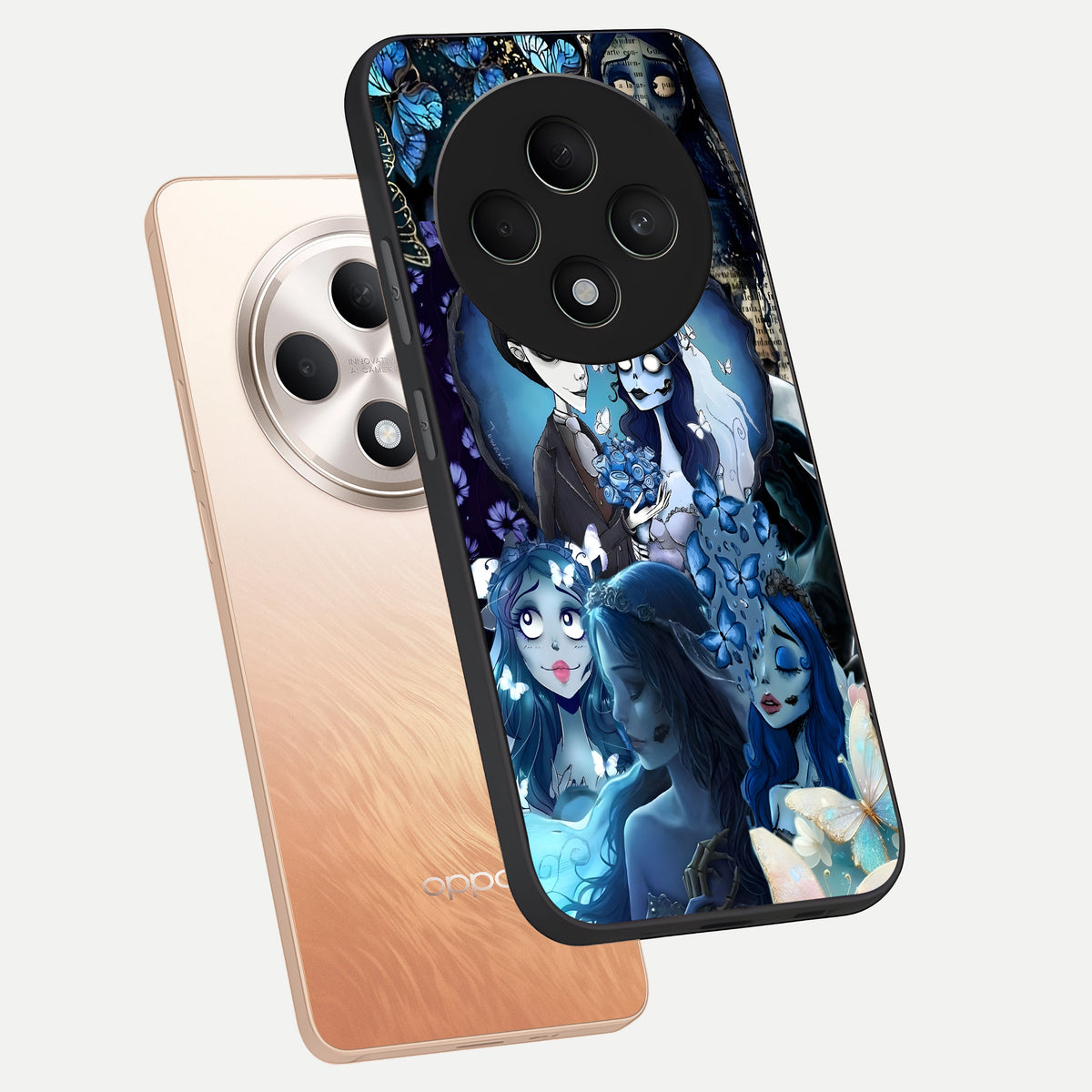  Butterfly Ghost Soul phone case For Oppo F27 5G showing premium glass back cover with detailed artwork