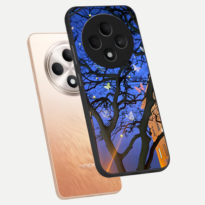  Butterfly Night Magic phone case For Oppo F27 5G showing premium glass back cover with detailed artwork
