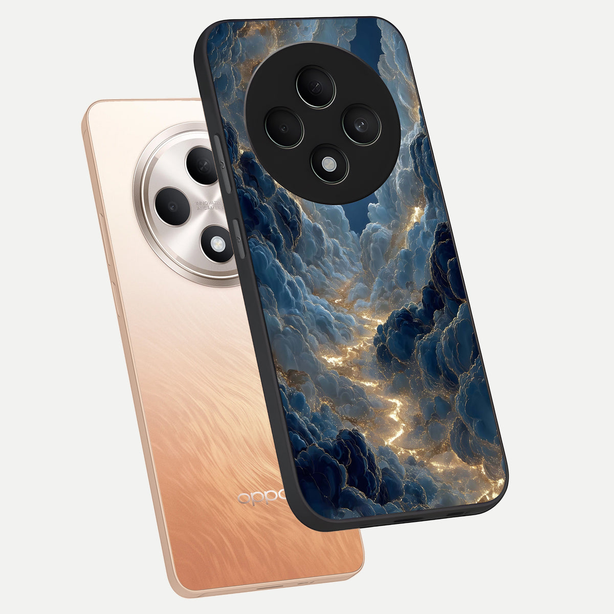  Celestial Cloud Road phone case For Oppo F27 5G showing premium glass back cover with detailed artwork