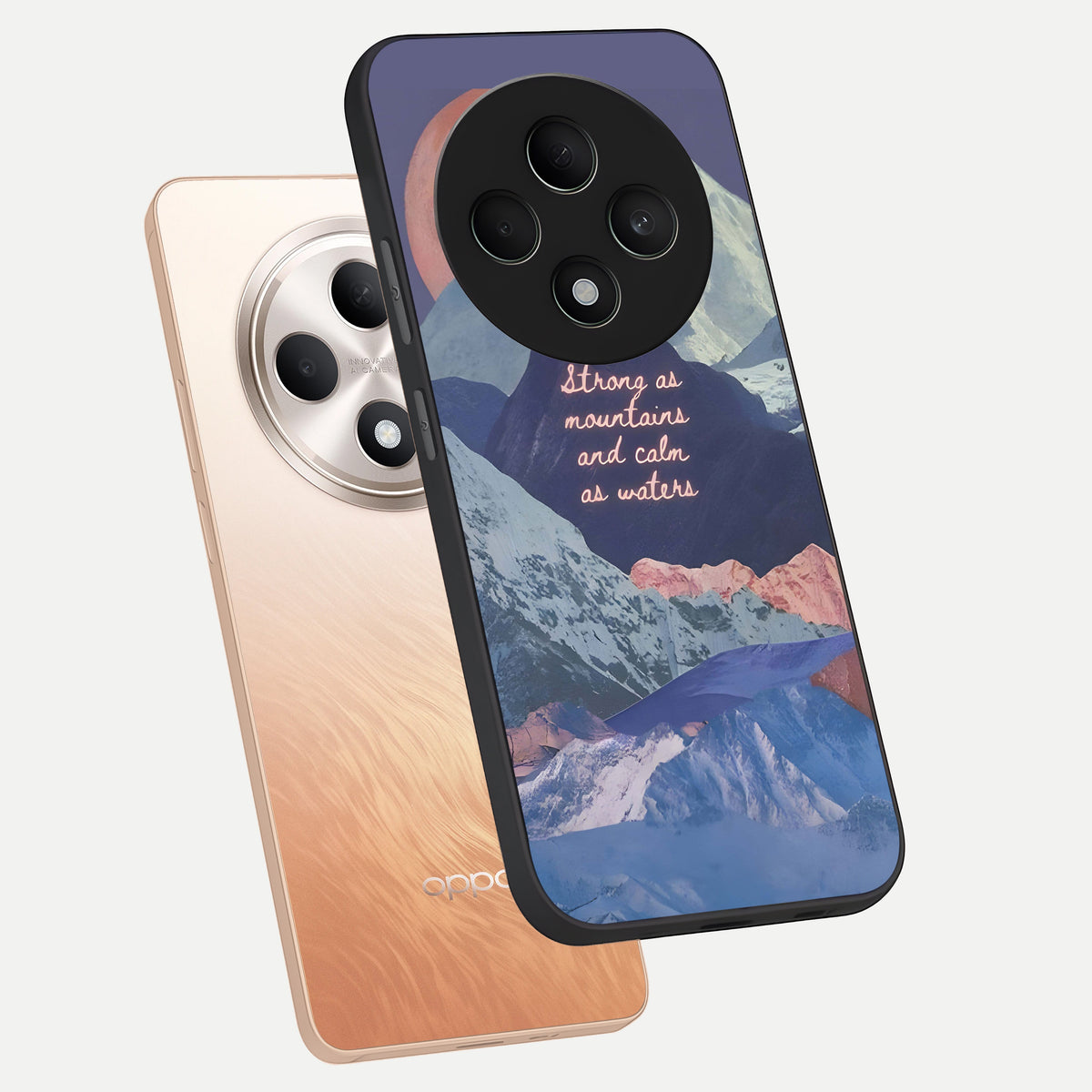  Celestial Mountain Calm phone case For Oppo F27 5G showing premium glass back cover with detailed artwork