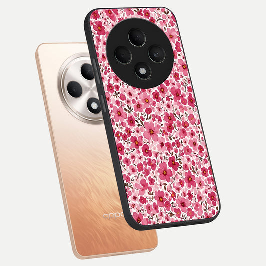  Cherry Blossom Charm phone case For Oppo F27 5G showing premium glass back cover with detailed artwork