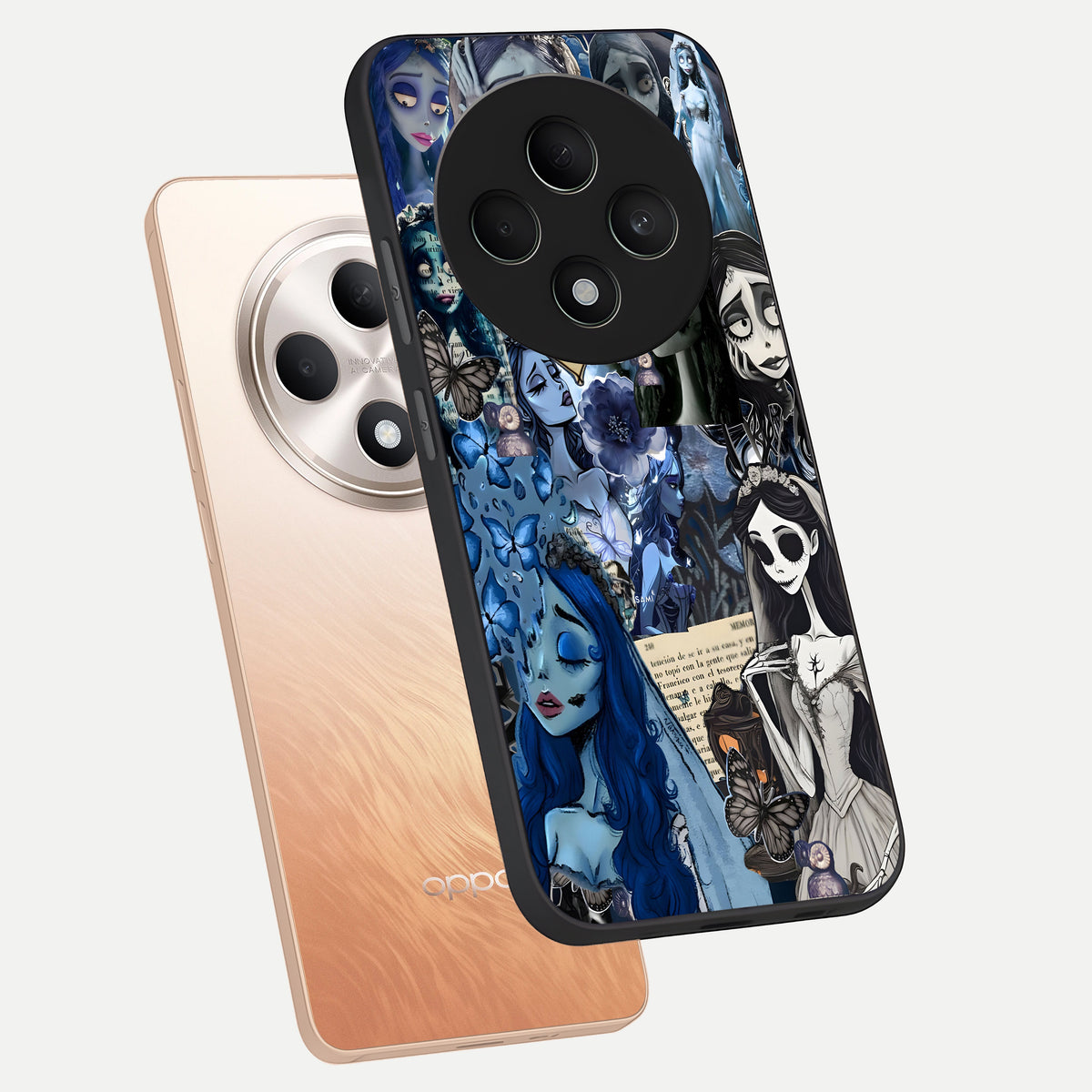  Corpse Bride Posters phone case For Oppo F27 5G showing premium glass back cover with detailed artwork