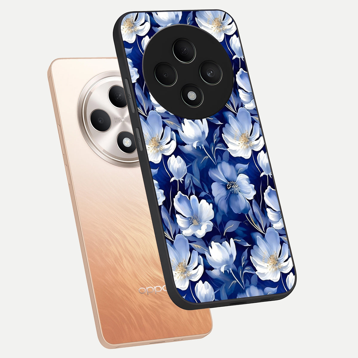  Cute Floral Patterns phone case For Oppo F27 5G showing premium glass back cover with detailed artwork