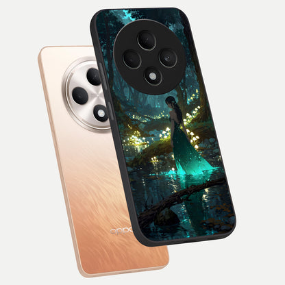  Enchanted Forest Glow phone case For Oppo F27 5G showing premium glass back cover with detailed artwork