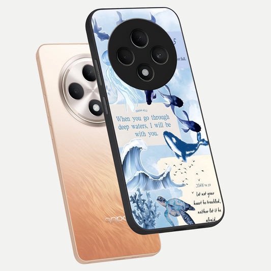  Faithful Ocean Promise phone case For Oppo F27 5G showing premium glass back cover with detailed artwork