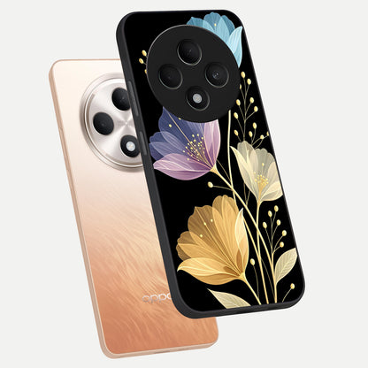  Flower Bloom Glow phone case For Oppo F27 5G showing premium glass back cover with detailed artwork