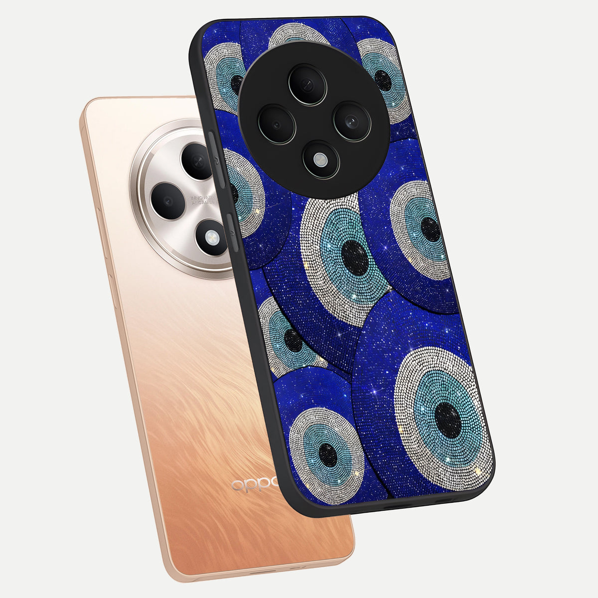  Galaxy Eye Flow phone case For Oppo F27 5G showing premium glass back cover with detailed artwork