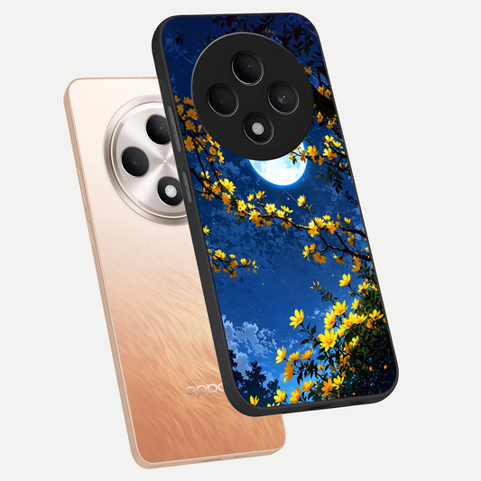  Golden Night Glow phone case For Oppo F27 5G showing premium glass back cover with detailed artwork