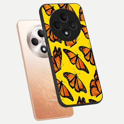  Golden Wing Flight phone case For Oppo F27 5G showing premium glass back cover with detailed artwork