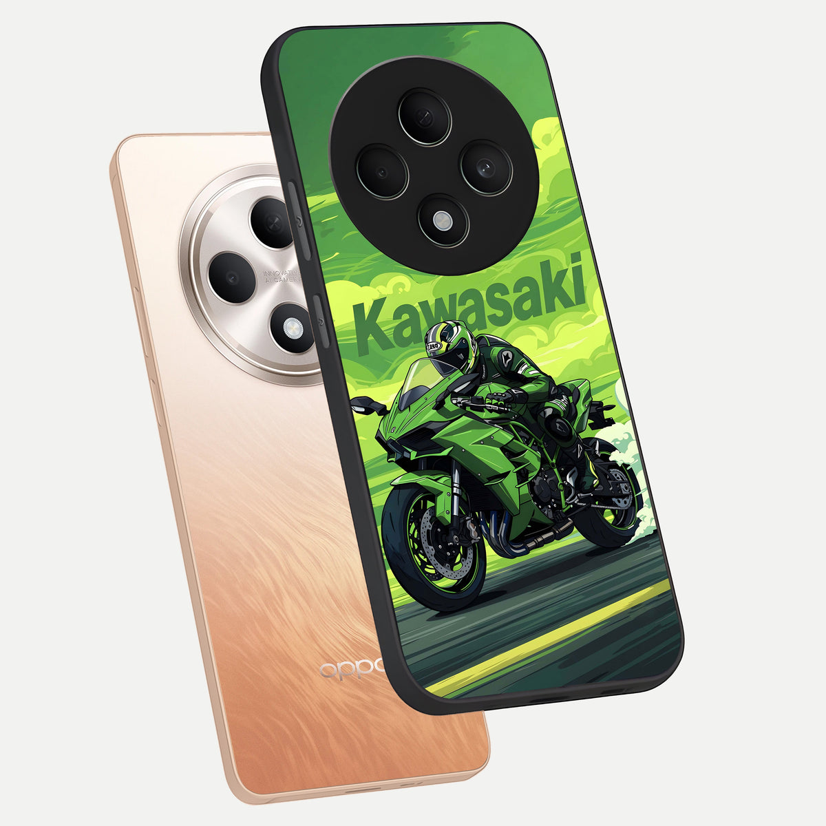  Greenery Sky phone case For Oppo F27 5G showing premium glass back cover with detailed artwork