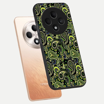  Green Lemon phone case For Oppo F27 5G showing premium glass back cover with detailed artwork