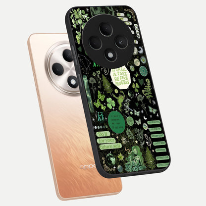  Green Mandala Pattern phone case For Oppo F27 5G showing premium glass back cover with detailed artwork