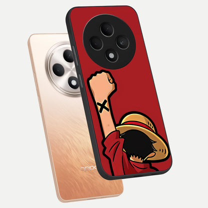  Luffy X Spirit phone case For Oppo F27 5G showing premium glass back cover with detailed artwork