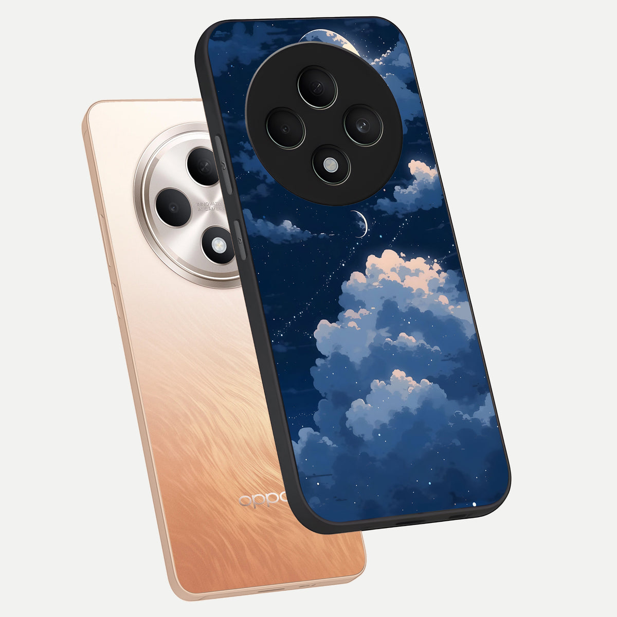  Moon Dream Haze phone case For Oppo F27 5G showing premium glass back cover with detailed artwork