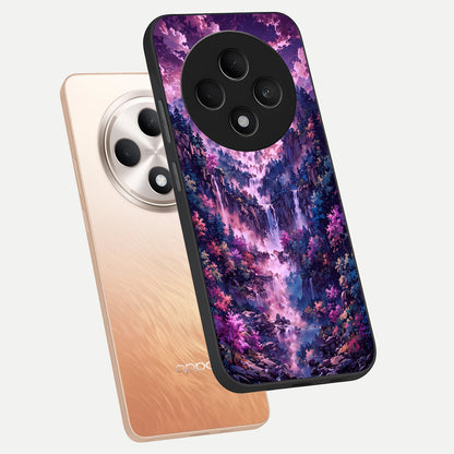  Mystic Cascade Peaks phone case For Oppo F27 5G showing premium glass back cover with detailed artwork