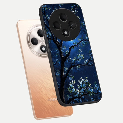  Mystic Floral Night phone case For Oppo F27 5G showing premium glass back cover with detailed artwork