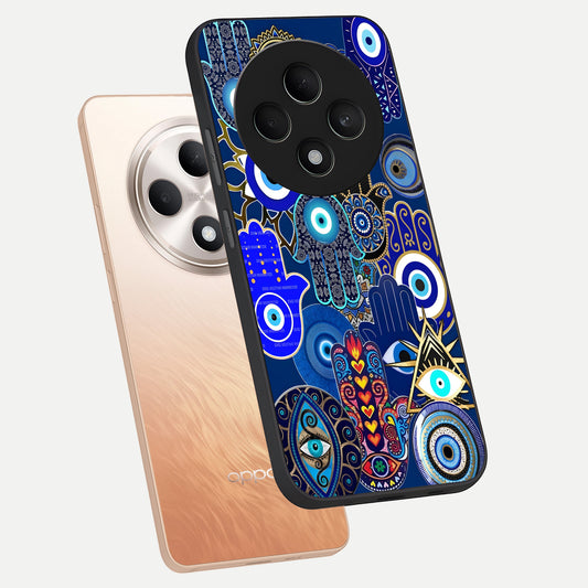  Mystic Palm Guard phone case For Oppo F27 5G showing premium glass back cover with detailed artwork