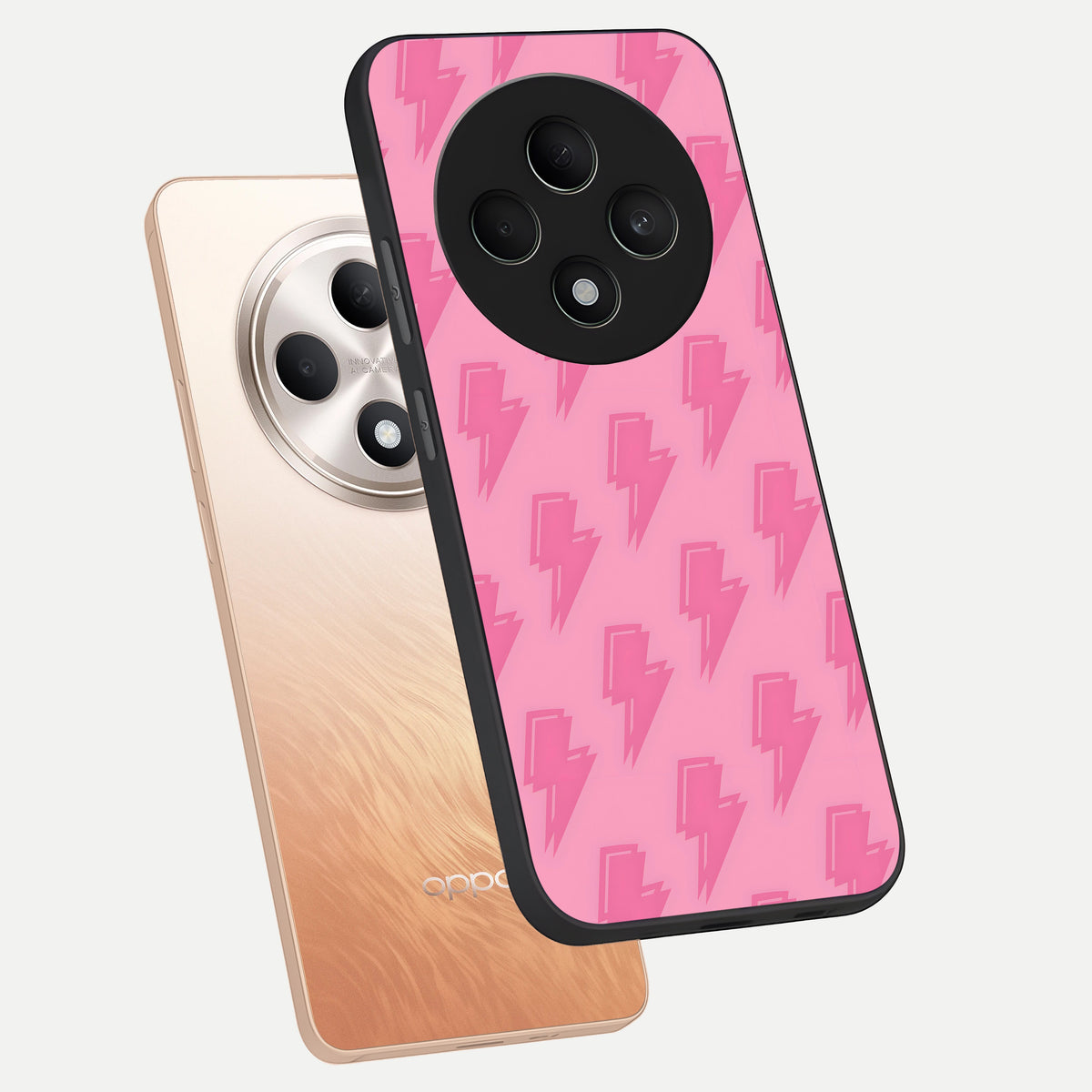  Pink Moo Magic phone case For Oppo F27 5G showing premium glass back cover with detailed artwork