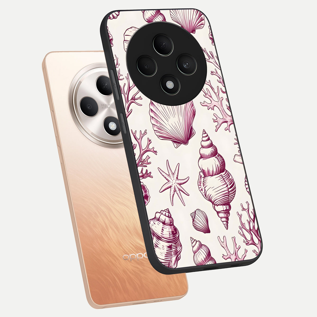  Pink Power Sparks phone case For Oppo F27 5G showing premium glass back cover with detailed artwork