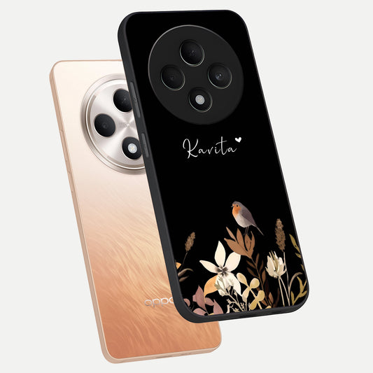  Quiet Garden Tune Custom Name phone case For Oppo F27 5G showing premium glass back cover with detailed artwork