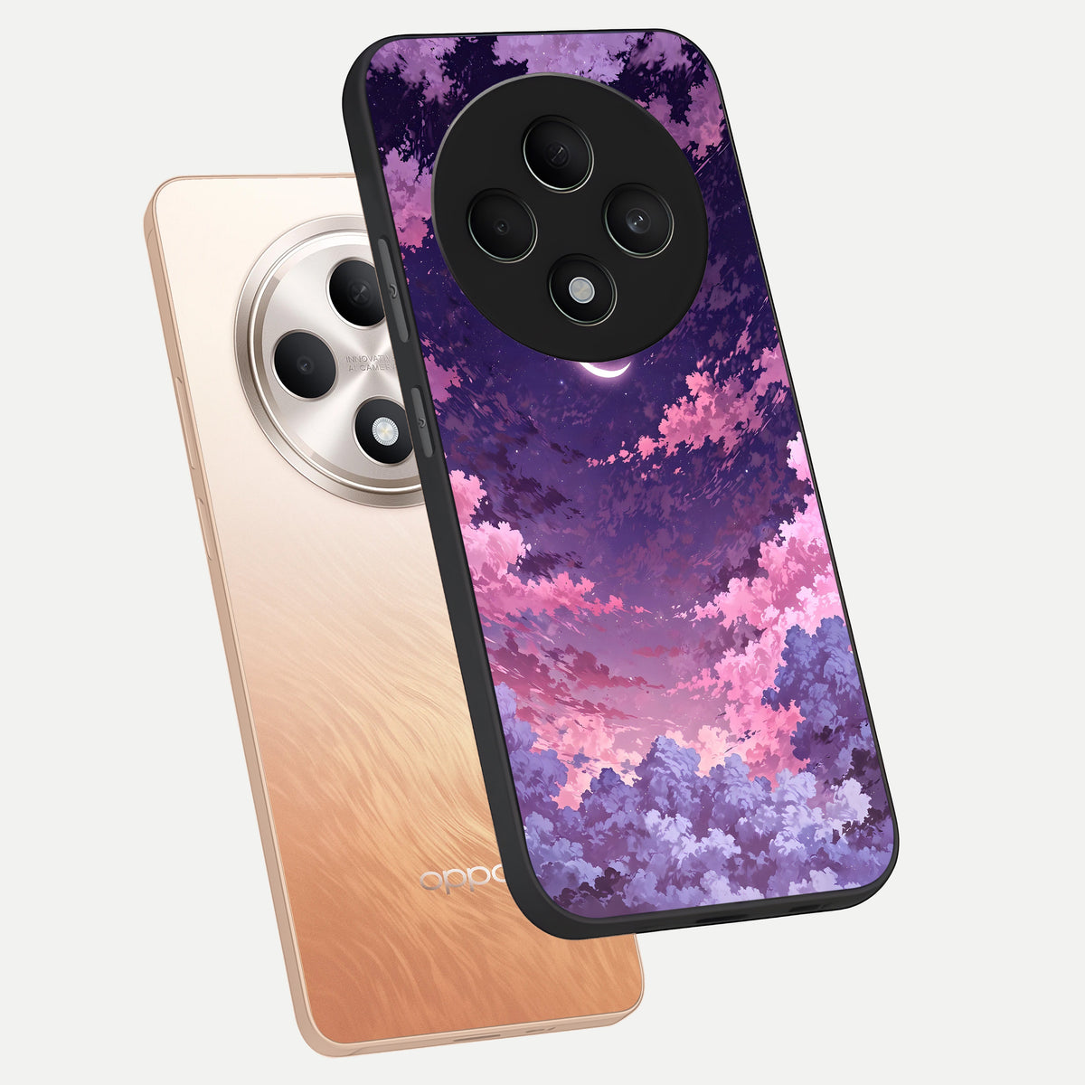  Sky Drift Clouds phone case For Oppo F27 5G showing premium glass back cover with detailed artwork