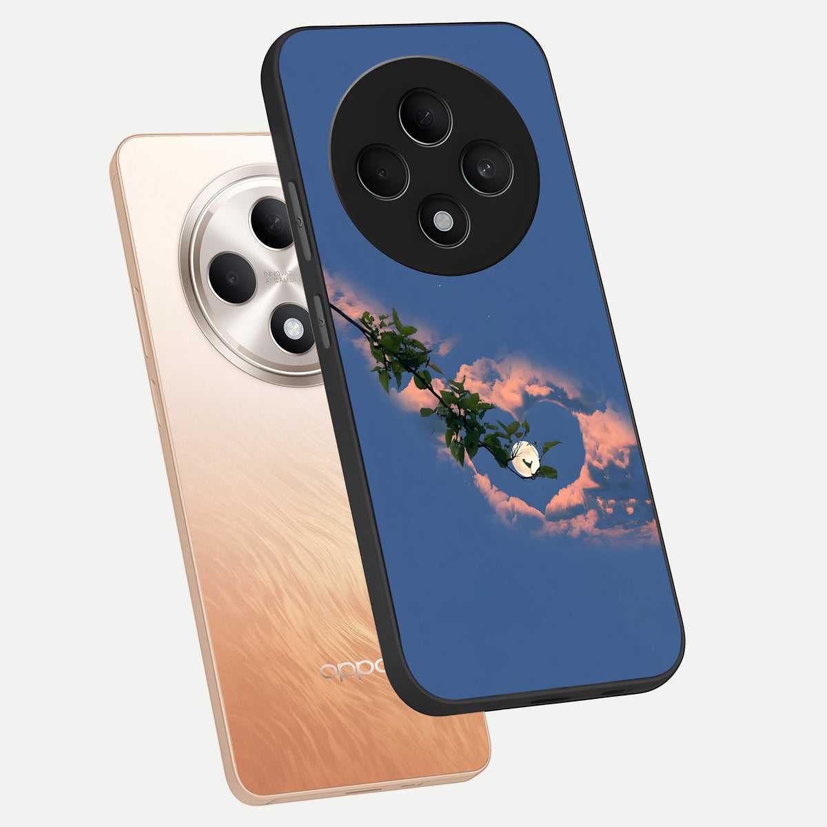 Sky Under Tree phone case For Oppo F27 5G showing premium glass back cover with detailed artwork