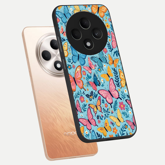 Spring Wing Garden phone case For Oppo F27 5G showing premium glass back cover with detailed artwork