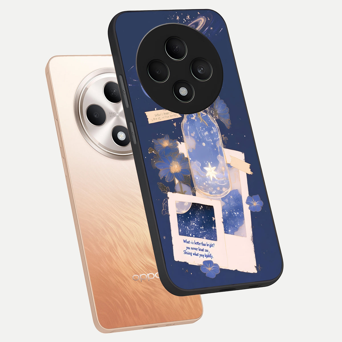 Starlit Cosmic Jar phone case For Oppo F27 5G showing premium glass back cover with detailed artwork