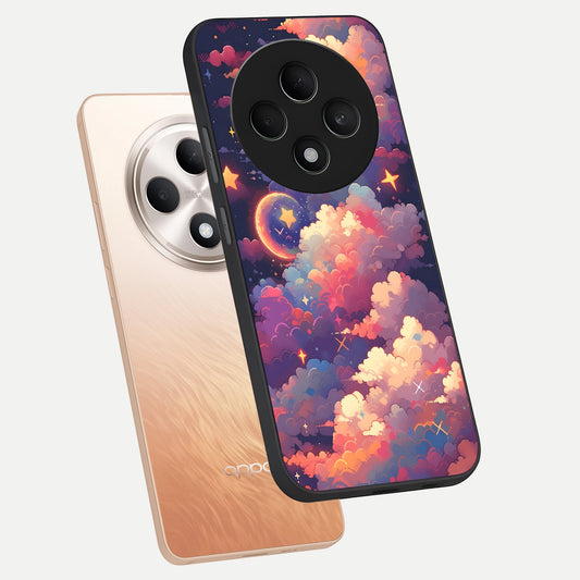  Starlit Dream Clouds phone case For Oppo F27 5G showing premium glass back cover with detailed artwork