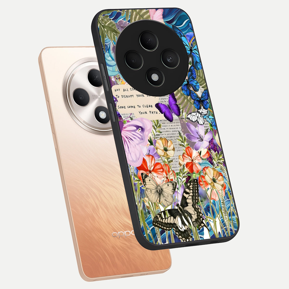  Storm Path Bloom phone case For Oppo F27 5G showing premium glass back cover with detailed artwork