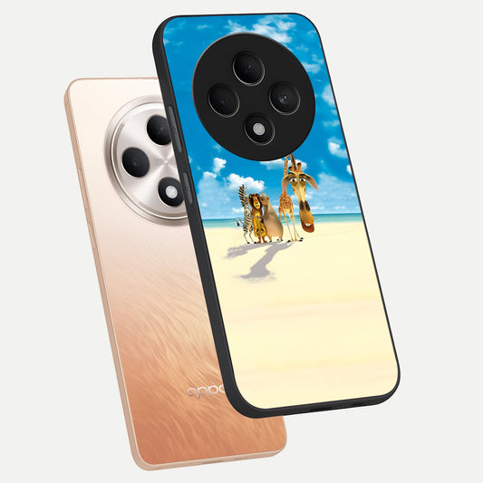  Tropical Fun Squad phone case For Oppo F27 5G showing premium glass back cover with detailed artwork