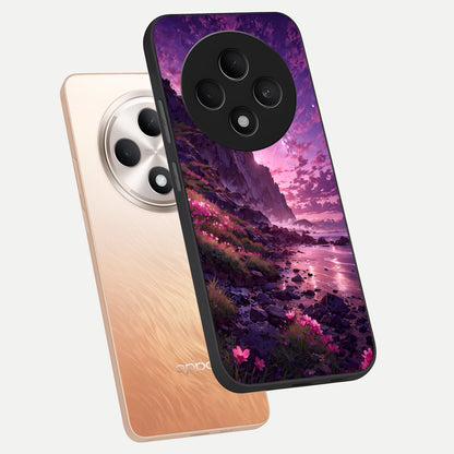  Twilight Blossom Coast phone case For Oppo F27 5G showing premium glass back cover with detailed artwork