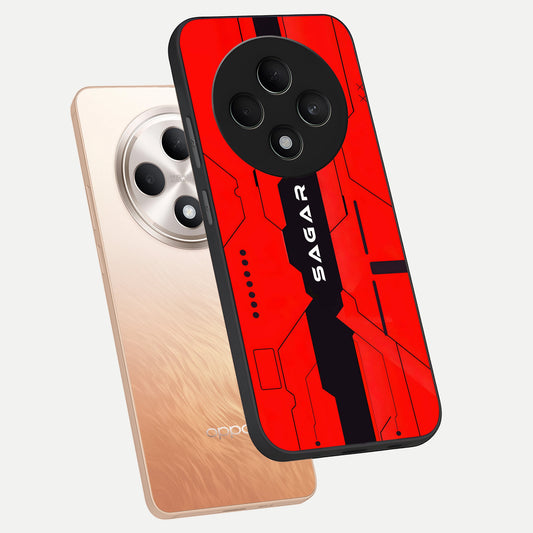  Voltage Rise CYBERPUNK Custom Name phone case For Oppo F27 5G showing premium custom name glass back cover