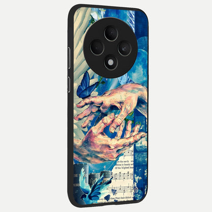  Aesthetic Divider back cover For Oppo F27 5G slim fit glass case with vibrant aesthetic design