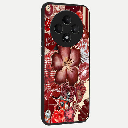  Aesthetic Little Freak back cover For Oppo F27 5G slim fit glass case with vibrant aesthetic design
