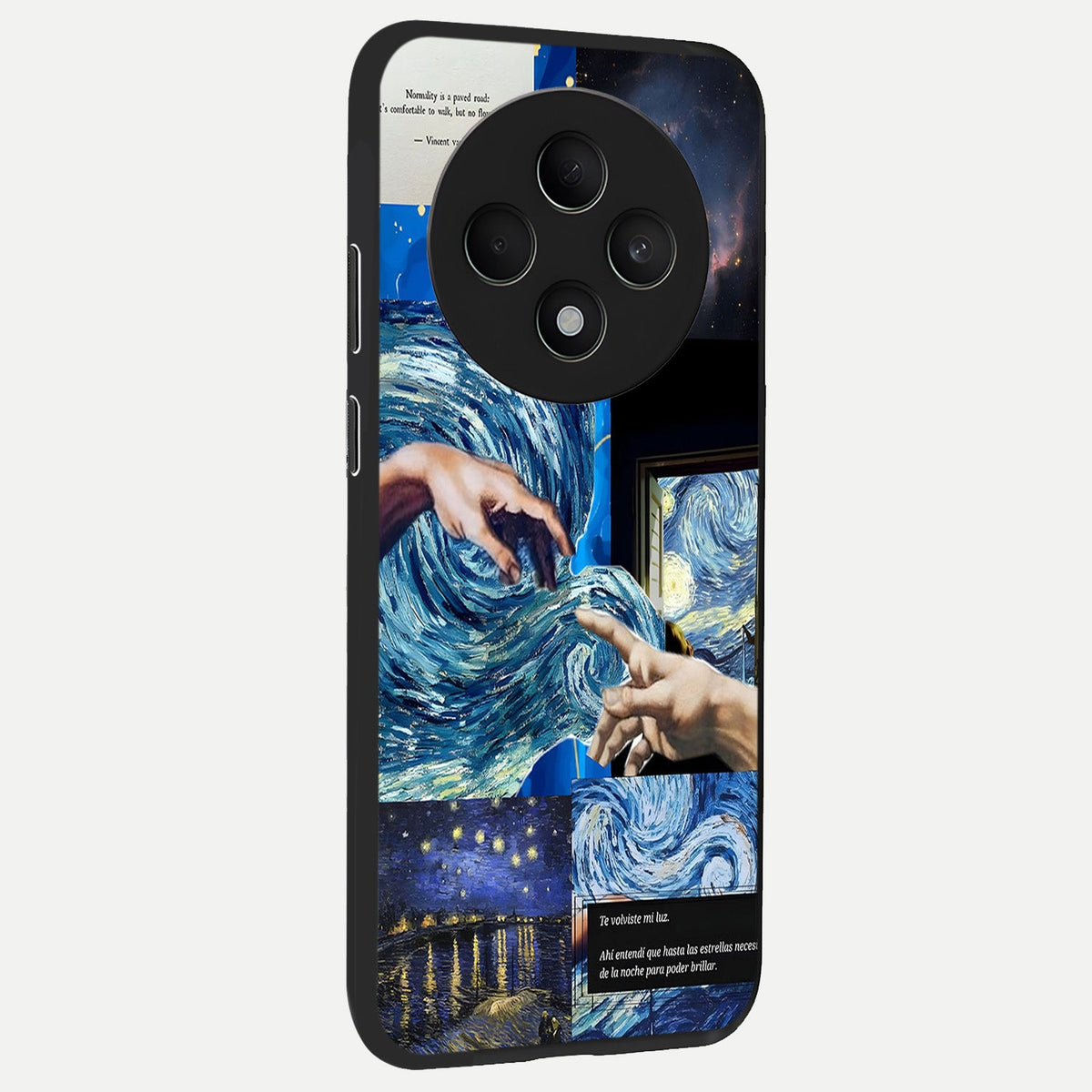  Aesthetic Vando Hands back cover For Oppo F27 5G slim fit glass case with vibrant aesthetic design