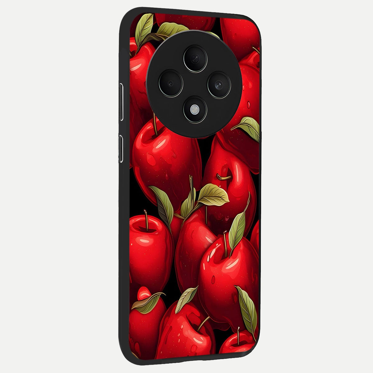  Apple Pattern back cover For Oppo F27 5G slim fit glass case with vibrant aesthetic design