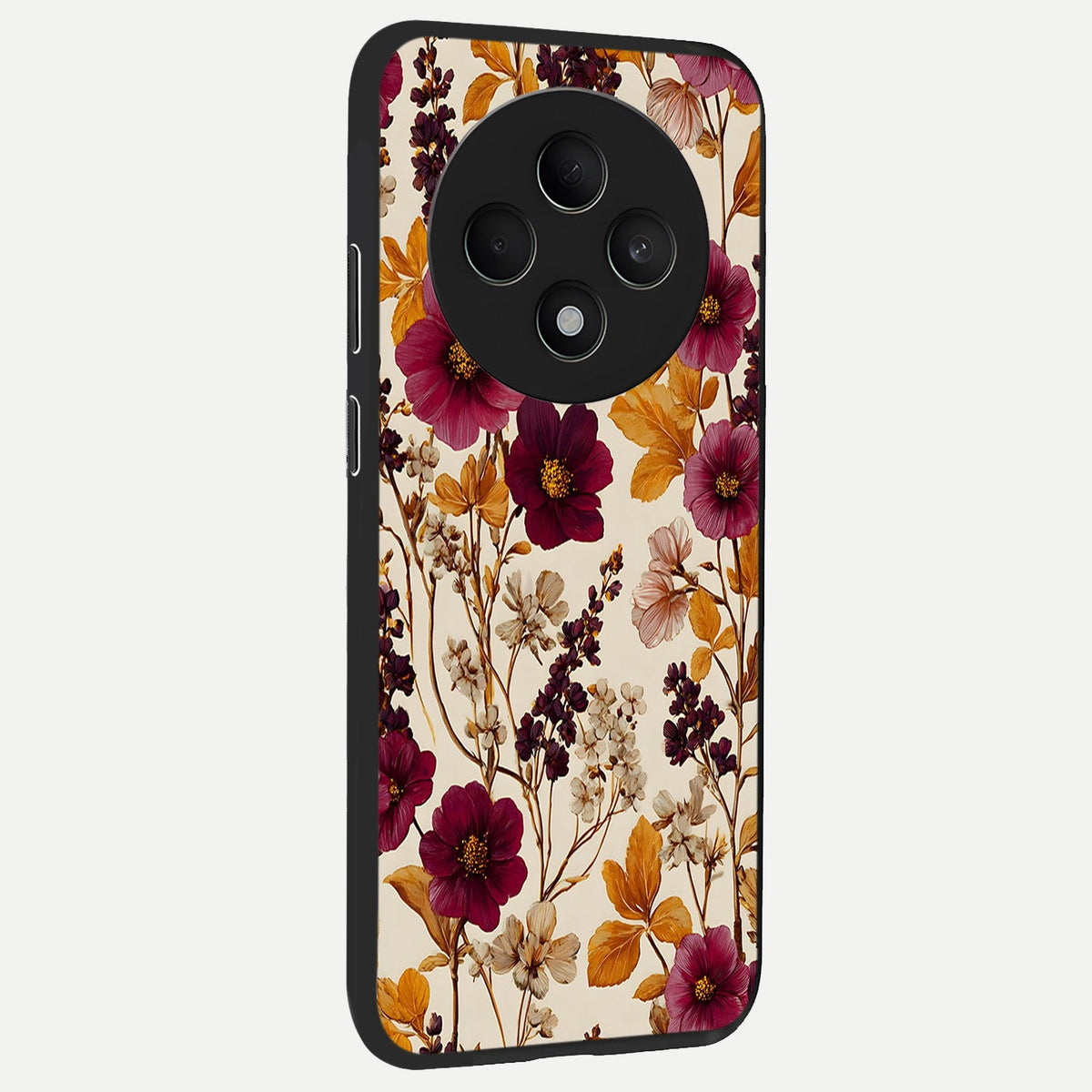  Autumn Wine Bloom back cover For Oppo F27 5G slim fit glass case with vibrant aesthetic design