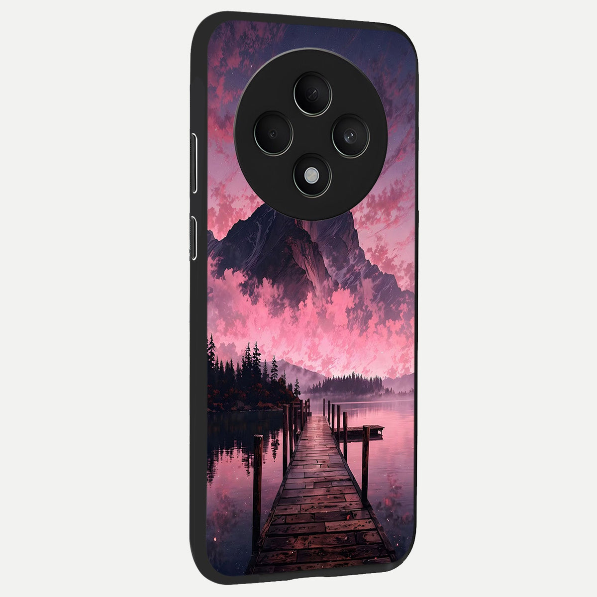  Beautiful Mountain View back cover For Oppo F27 5G slim fit glass case with vibrant aesthetic design