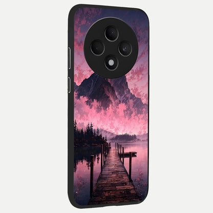  Beautiful Mountain View back cover For Oppo F27 5G slim fit glass case with vibrant aesthetic design