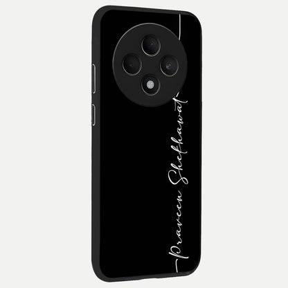  Black Tune Custom Name back cover For Oppo F27 5G slim fit glass case with vibrant aesthetic design