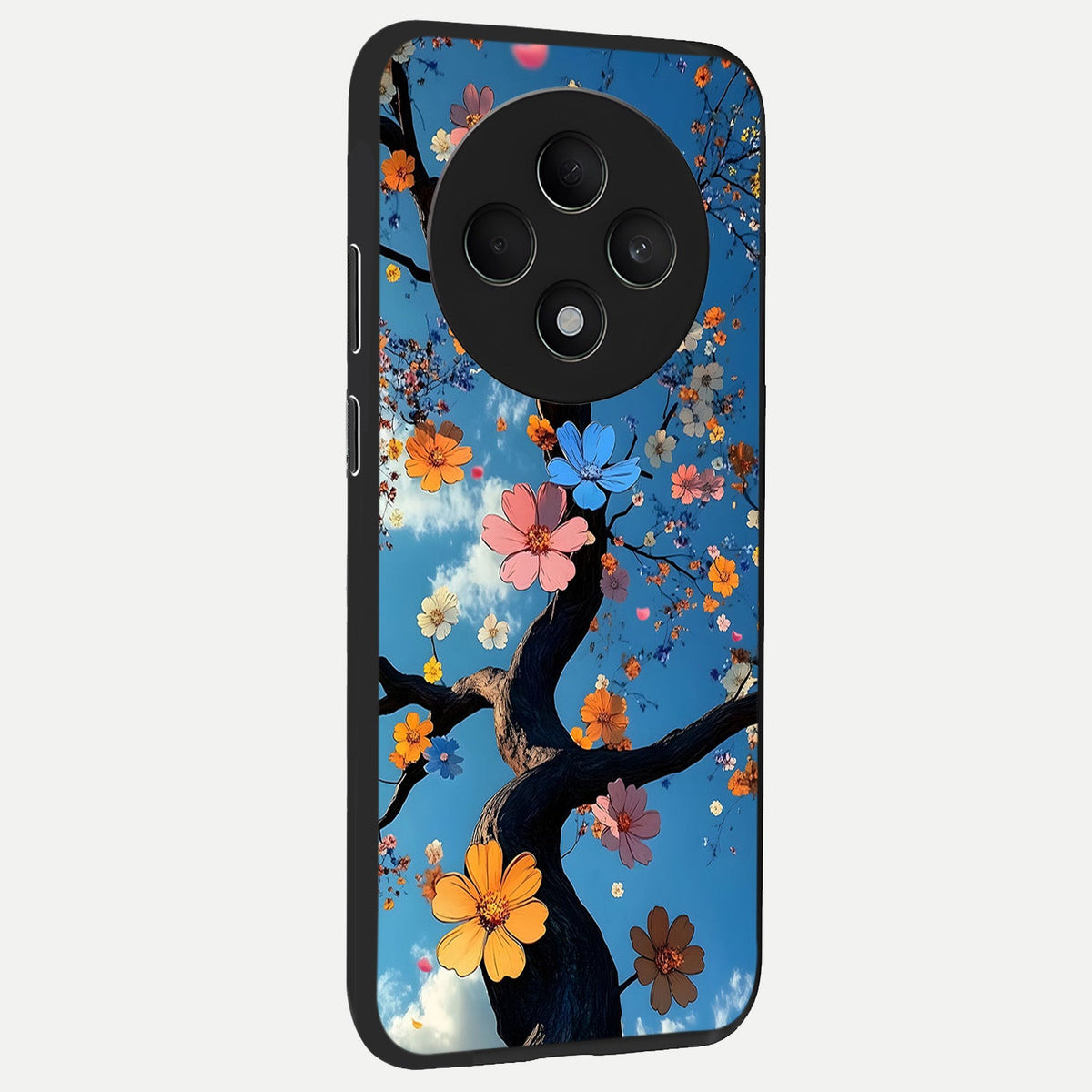  Blossom Dream Sky back cover For Oppo F27 5G slim fit glass case with vibrant aesthetic design