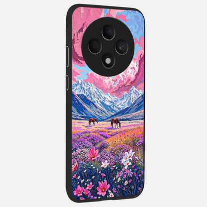  Blossom Valley Dream back cover For Oppo F27 5G slim fit glass case with vibrant aesthetic design