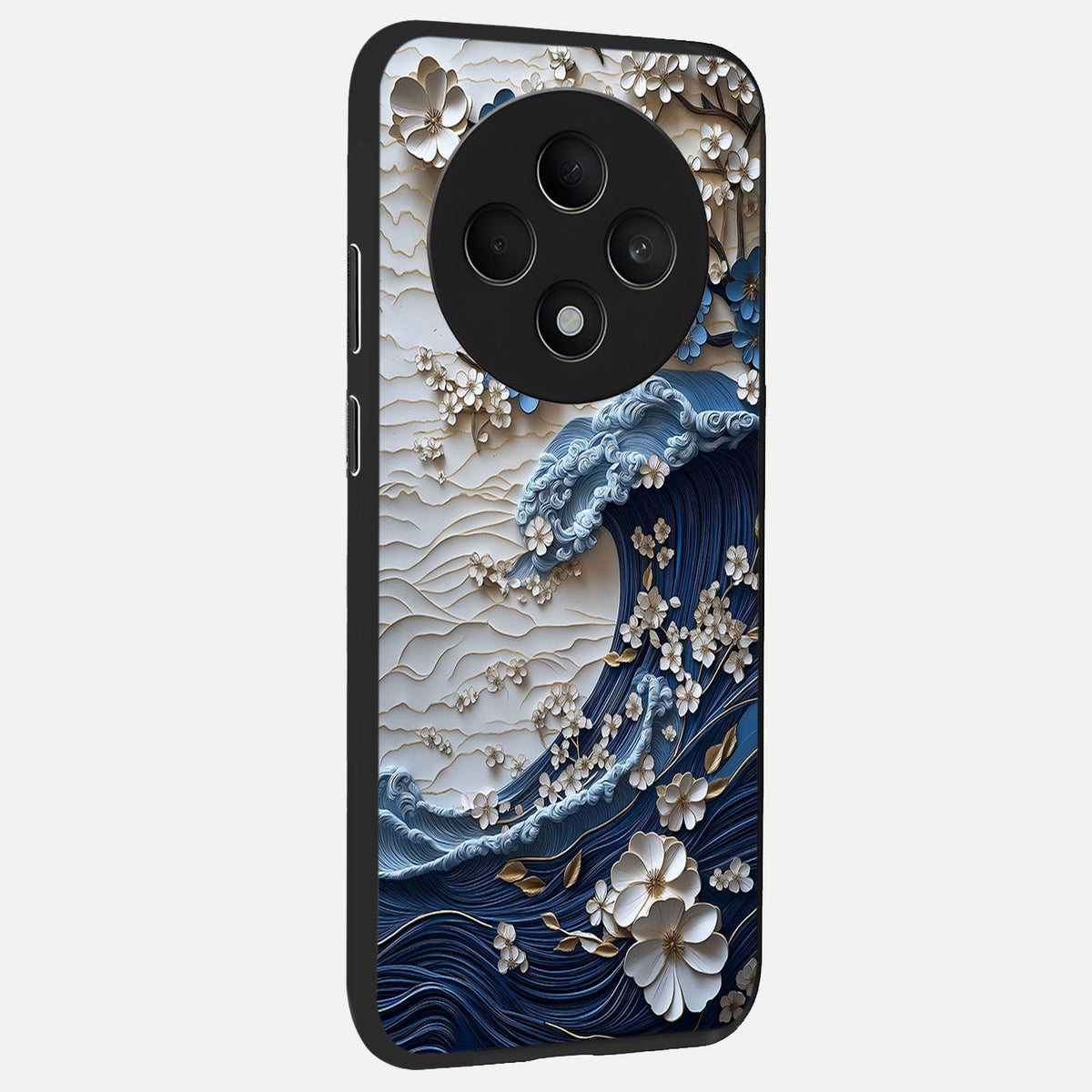  Blossom Wave Art back cover For Oppo F27 5G slim fit glass case with vibrant aesthetic design