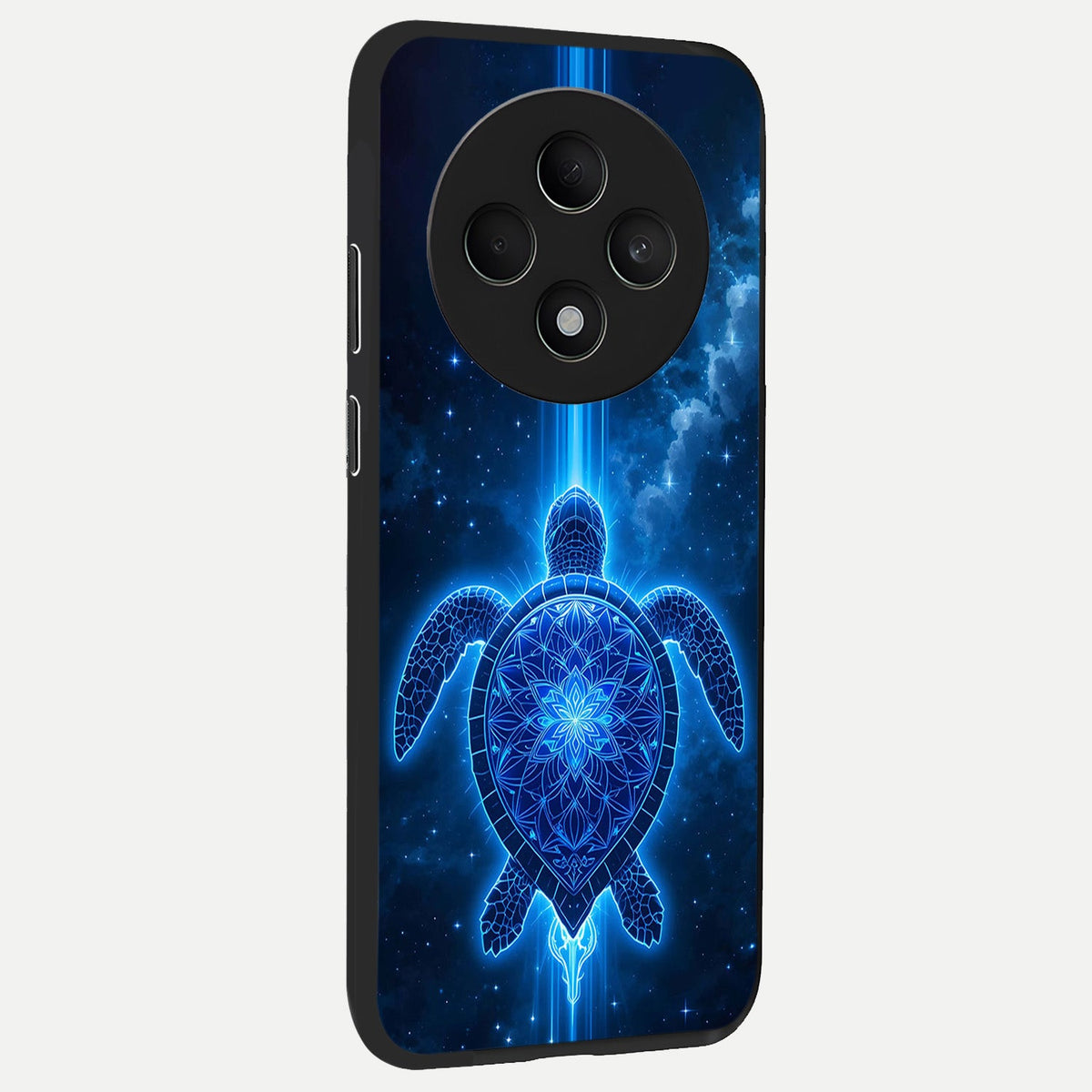  Blue Galaxy Turtle back cover For Oppo F27 5G slim fit glass case with vibrant aesthetic design